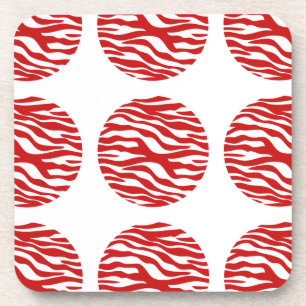 Zebra Print Polka Dots Coasters