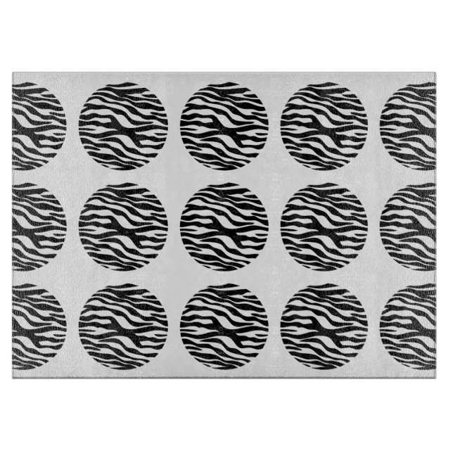 Zebra Print Polka Dots Cutting Board (Front)