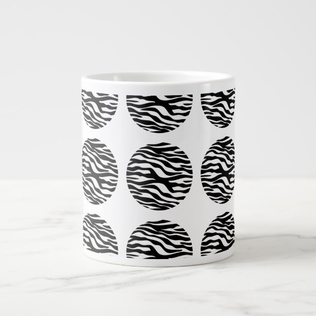 Zebra Print Polka Dots Jumbo Mug (Front)