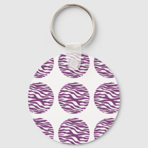 Zebra Print Polka Dots Keychain