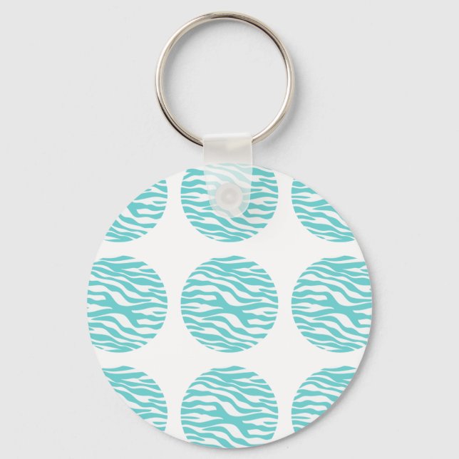 Zebra Print Polka Dots Keychain (Front)