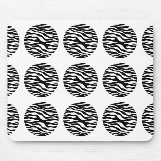 Zebra Print Polka Dots Mousepad (Front)