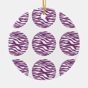 Zebra Print Polka Dots Ornament