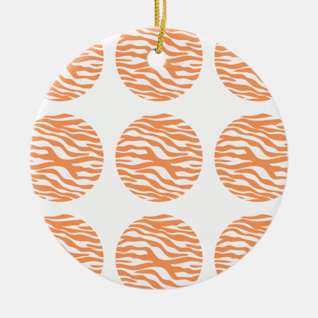 Zebra Print Polka Dots Ornament (Front)