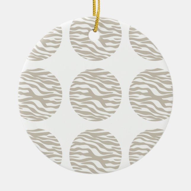 Zebra Print Polka Dots Ornament (Front)