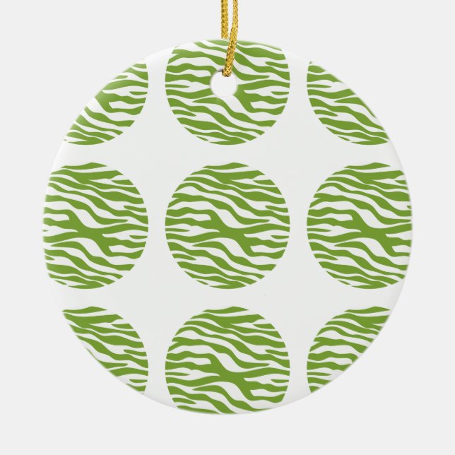 Zebra Print Polka Dots Ornament (Front)