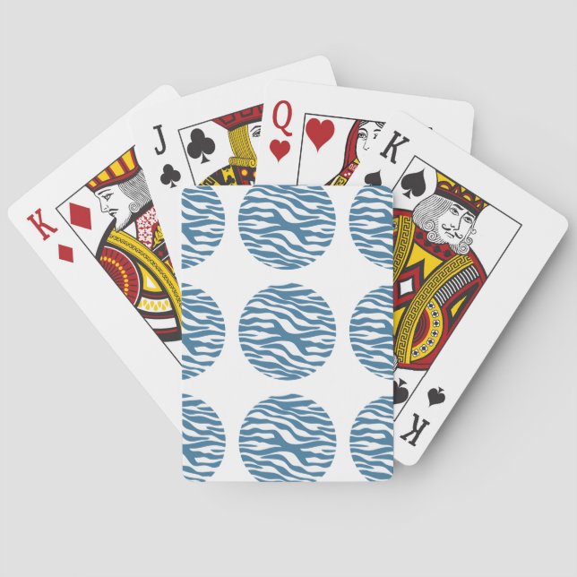 Zebra Print Polka Dots Playing Cards (Back)