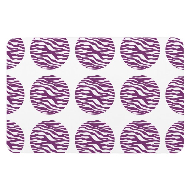Zebra Print Polka Dots Premium Magnet (Horizontal)