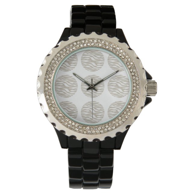 Zebra Print Polka Dots Watch (Front)