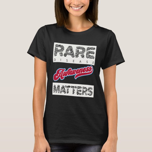 Zebra Print Rare Disease Awareness Matters Tri blo T-Shirt (Front)