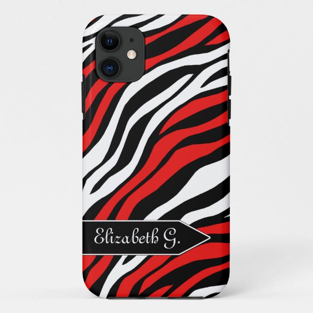 Zebra Print Red Mix iPhone 5 Case (Back)
