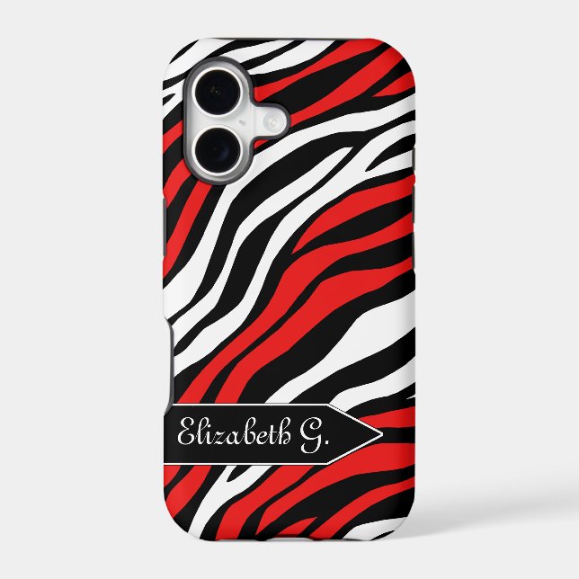 Zebra Print Red Mix iPhone 5 Case (Back)