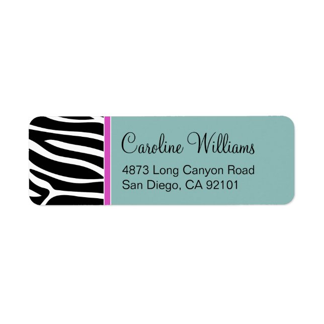 Zebra Print Return Address Label (Front)