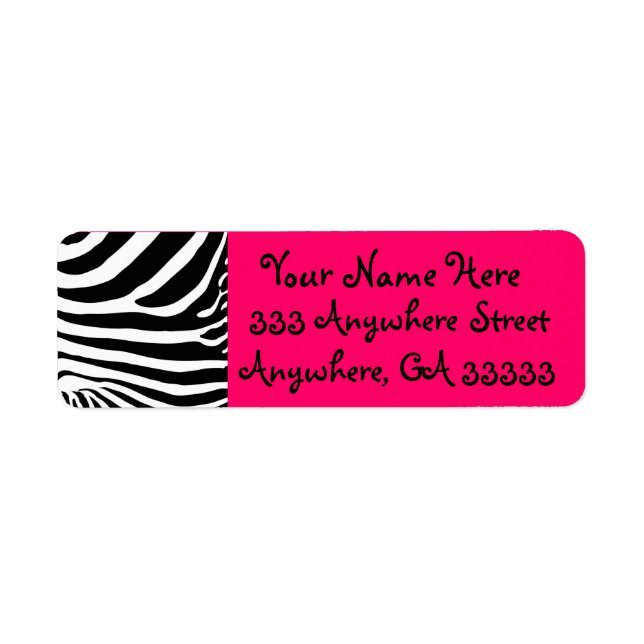 Zebra print return address labels (Front)