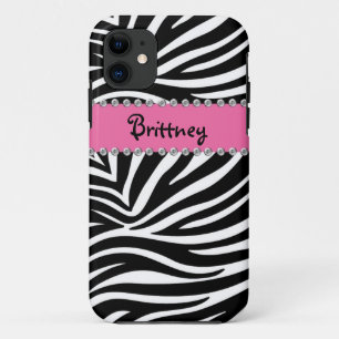 Zebra Print & Rhinestone BLING Case Iphone 5 Case