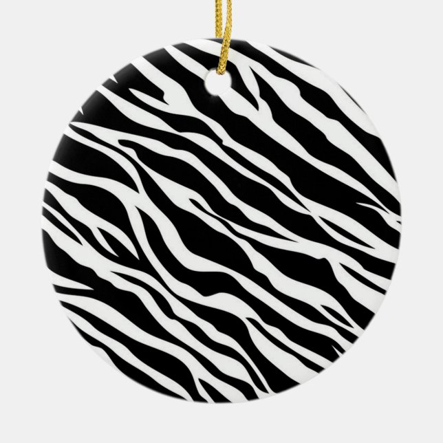 Zebra Print Round Ornament (Front)