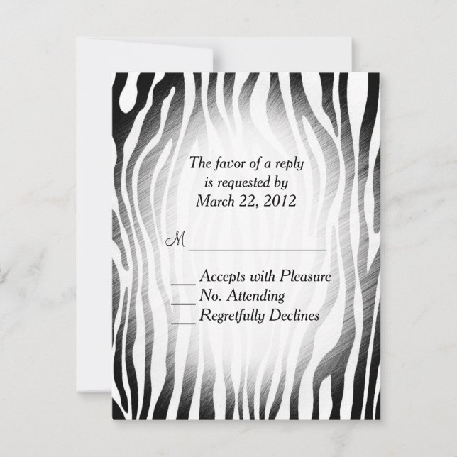 Zebra Print RSVP (Front)