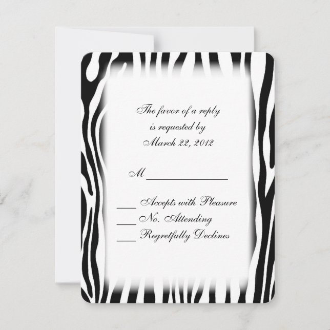 Zebra Print RSVP (Front)