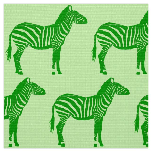 Zebra Print - Shades of Lime Green Fabric (Swatch)