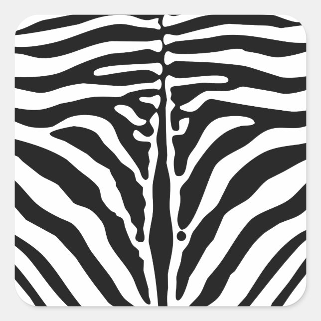 Zebra print square sticker (Front)