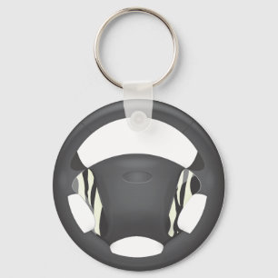 Zebra Print Steering Wheel Key Ring