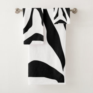 Zebra Print Stripes Pattern Bath Towel Set