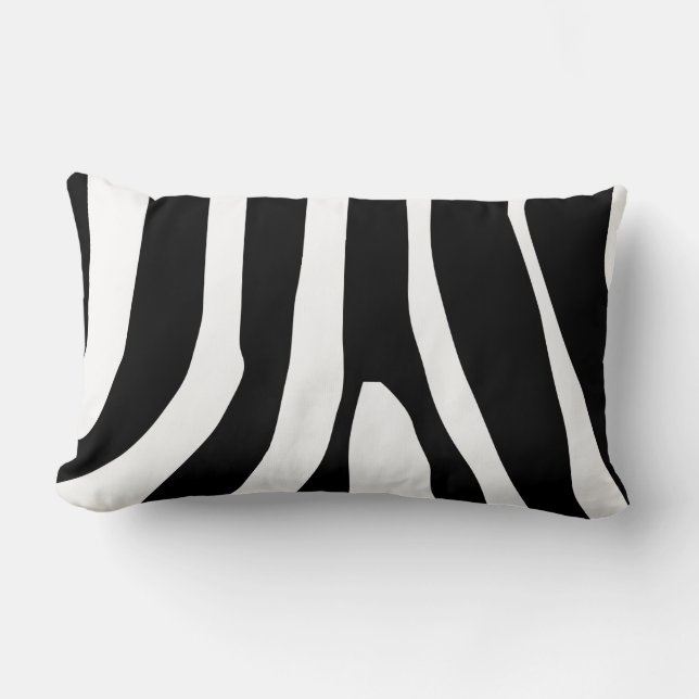 Zebra Print Stripes Pattern Lumbar Cushion (Front)