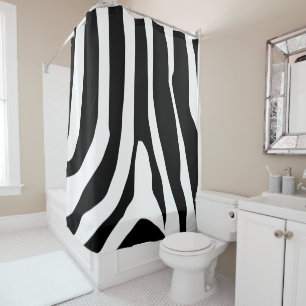 Zebra Print Stripes Pattern Shower Curtain