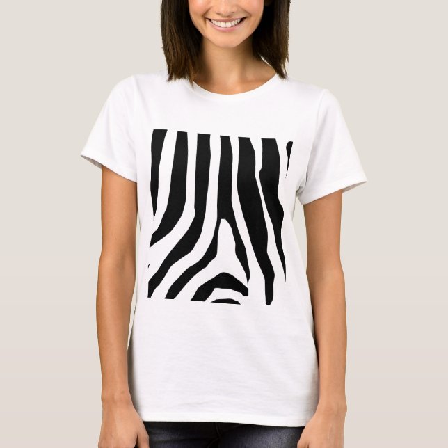 Zebra Print Stripes Pattern T-Shirt (Front)