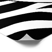 Zebra Print Stripes White Heart Poster (Corner)