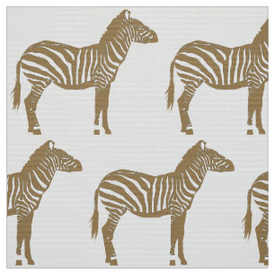 Zebra Print - Taupe Tan and White Fabric