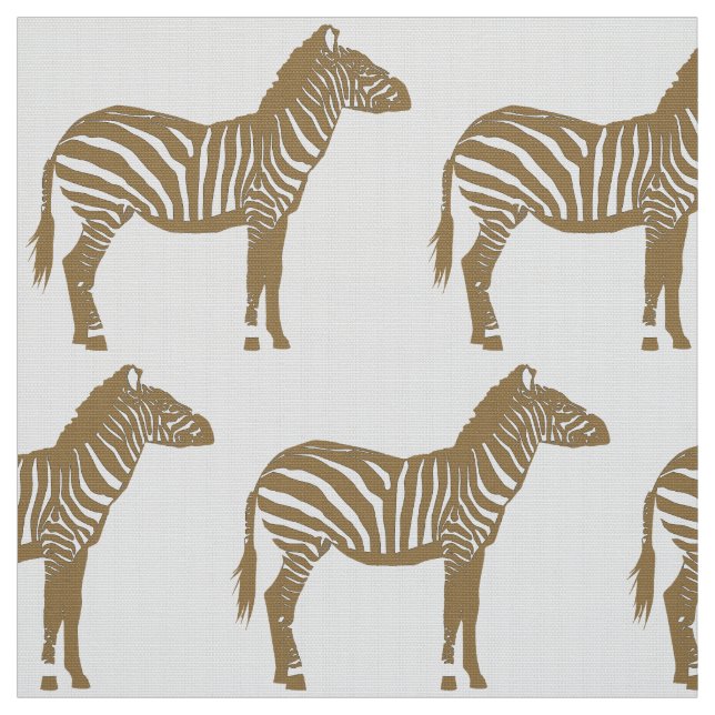 Zebra Print - Taupe Tan and White Fabric (Swatch)