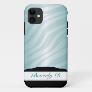 Zebra Print Teal Fusion personalised iPhone 5 Case