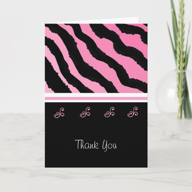 Zebra Print Thank You Card (Front)