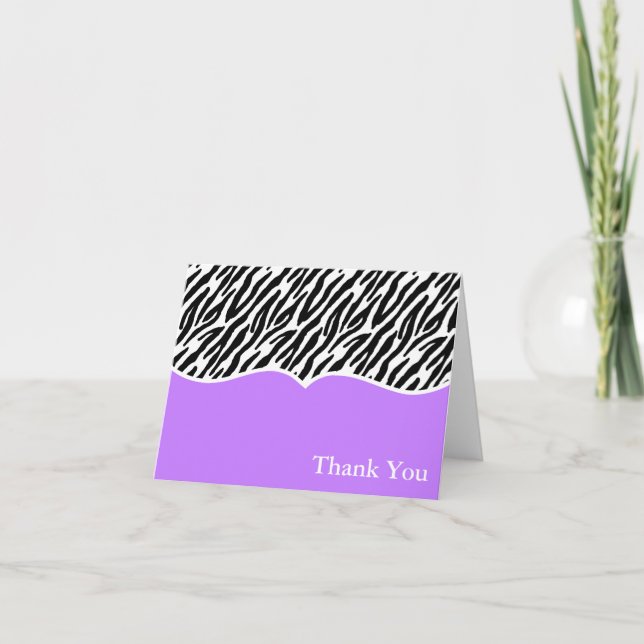 Zebra Print Thank You Cards (Front)