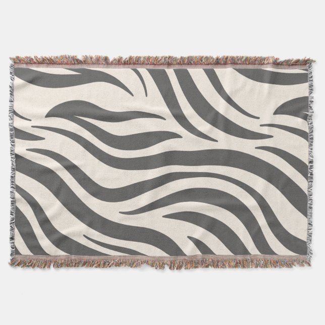 Zebra Print Throw Blanket (Front)
