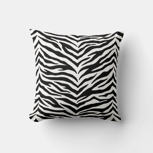 Zebra Print Throw Pillow (Front)