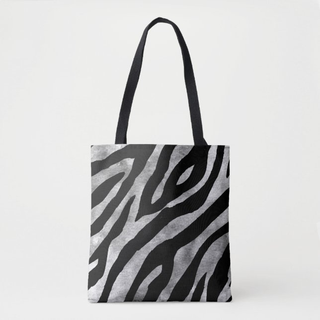 Zebra print tote bag Unique pattern, beautiful (Front)