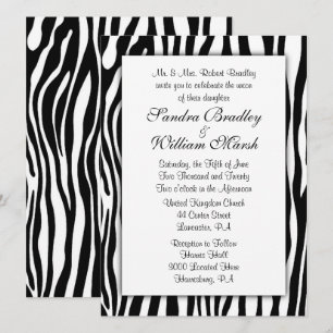 Zebra Print Wedding Invitation