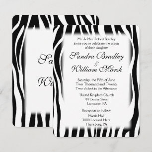 Zebra Print Wedding Invitation