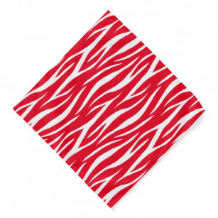 Zebra Print White Red Cute Modern Xmas Pattern Bandana