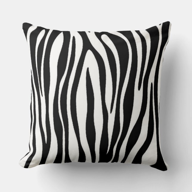 Zebra Print with Solid Black Back Cushion (Front)