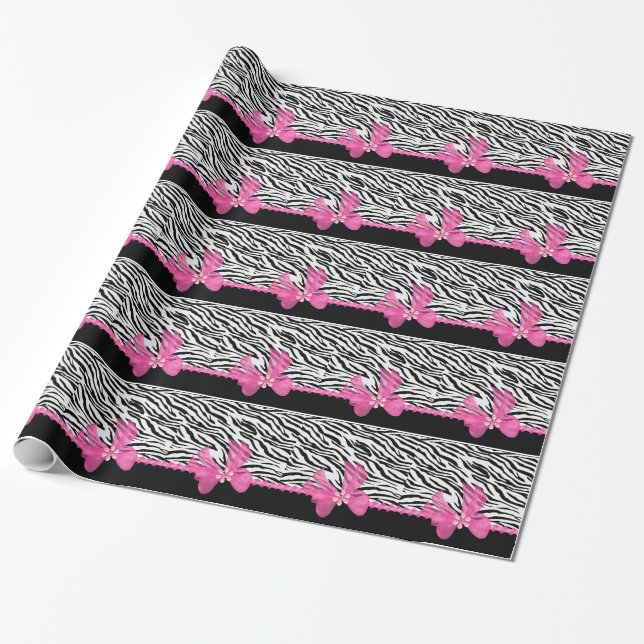 Zebra Print Wrapping Paper (Unrolled)