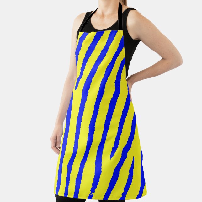 Zebra Print (Yellow & Blue) Apron (Insitu)