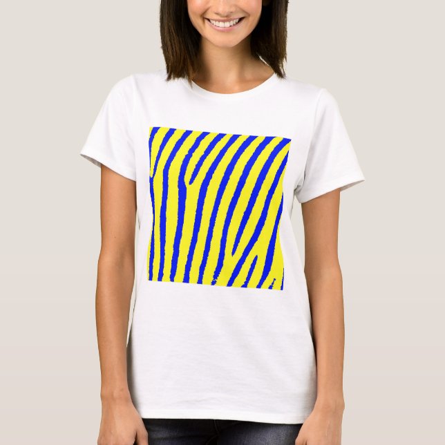 Zebra Print (Yellow & Blue) T-Shirt (Front)