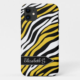 Zebra Print Yellow Mix iPhone 5 Case