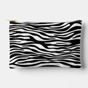 Zebra Print, Zebra Stripes, Black And White Accessory Pouch