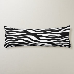 Zebra Print, Zebra Stripes, Black And White Body Cushion