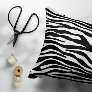 Zebra Print, Zebra Stripes, Black And White Decorative Cushion