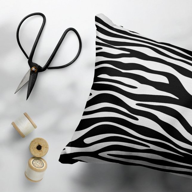 Zebra Print, Zebra Stripes, Black And White Decorative Cushion (Creator Uploaded)